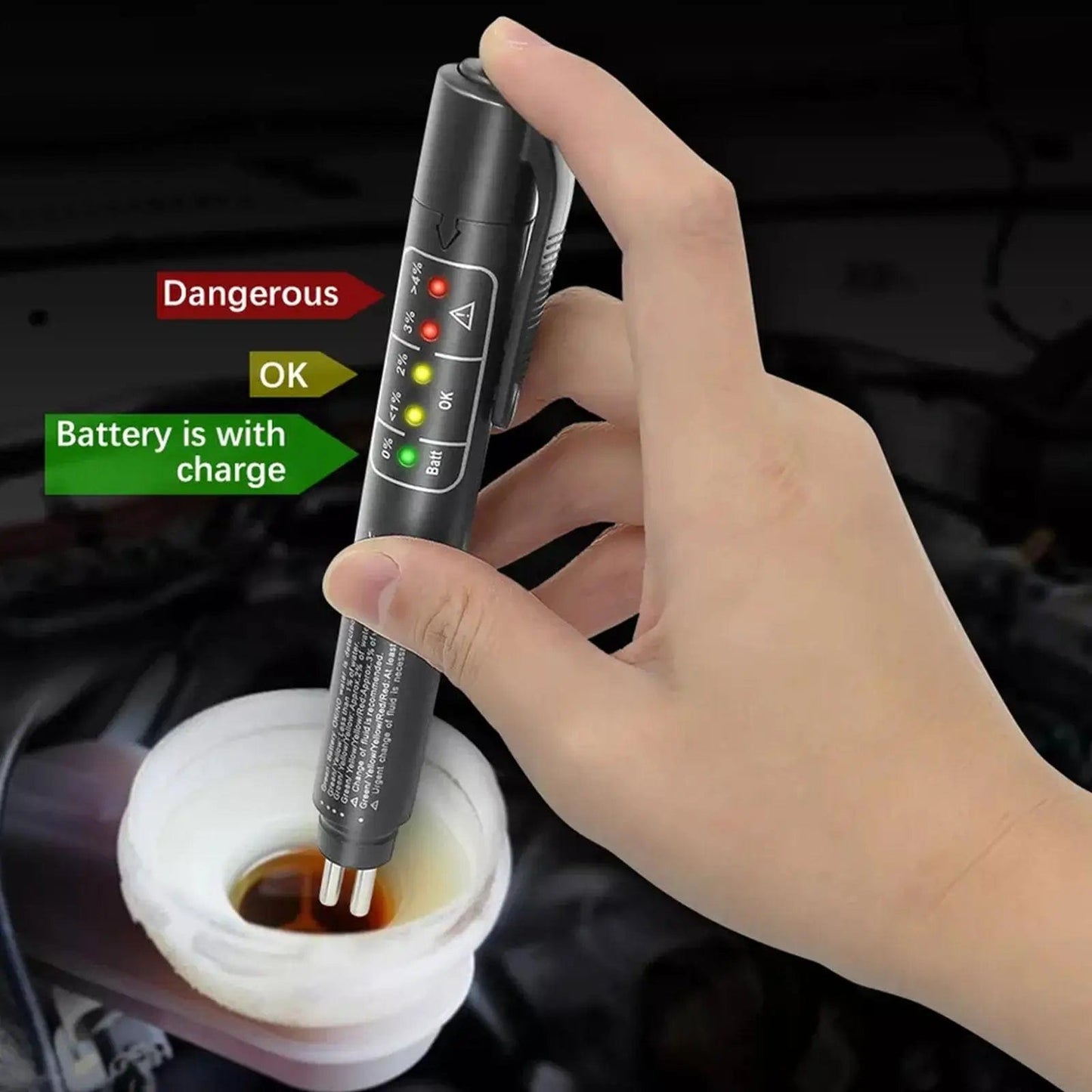 Digital Brake Fluid Tester - Quick & Accurate Auto Check Pen - Gear - Genius