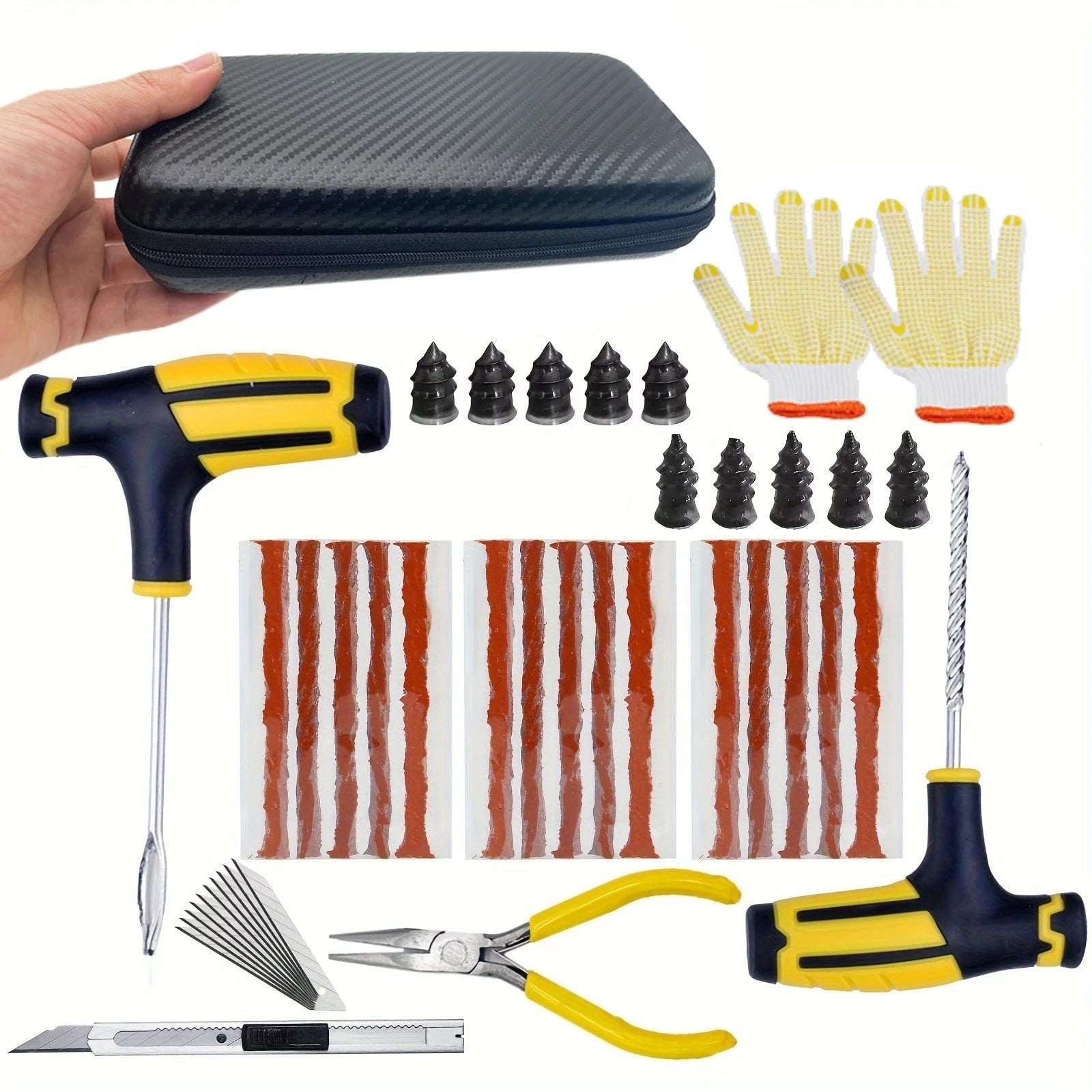 Emergency Car Tire Repair & Puncture Kit (42 Pieces) - Gear - Genius