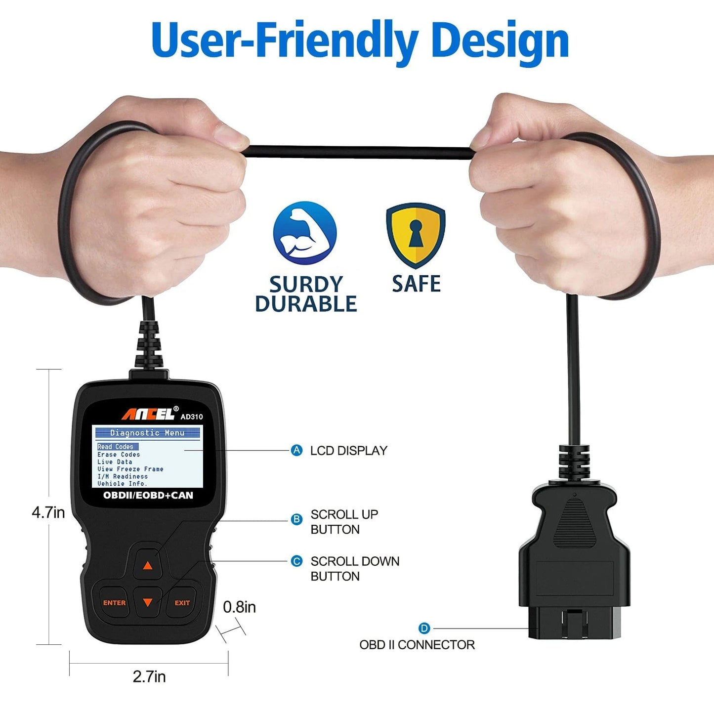 Full Diagnostic OBD2 Scanner - Gear - Genius