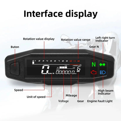 MotoGauge Pro: Universal Motorcycle Dashboard - Gear - Genius