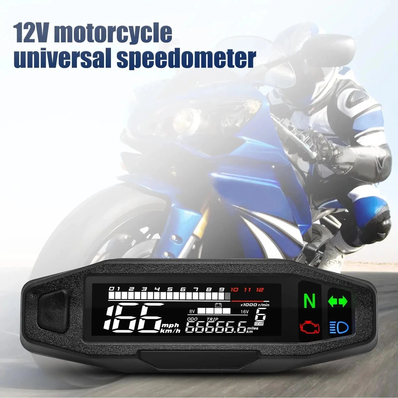 MotoGauge Pro: Universal Motorcycle Dashboard - Gear - Genius